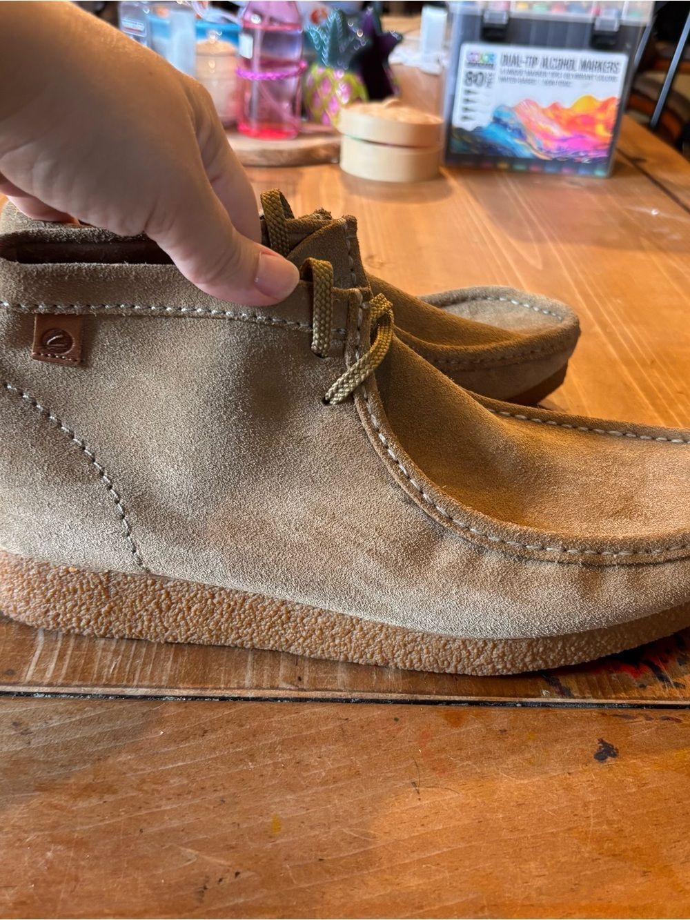 Clarks mens shacre ll run suede wallabee chukka boots dark sand 10.5 M - Picture 4 of 8